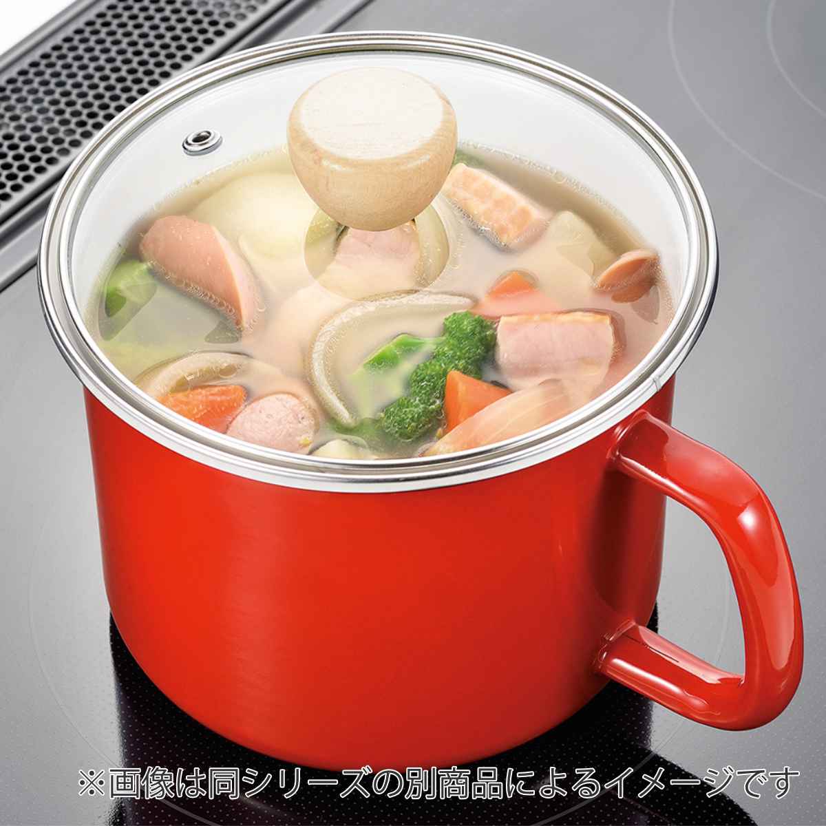 パール金属 深型クックポット 16cm IH対応 ガラス蓋付き シール蓋付き