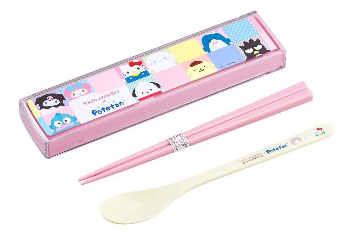 sanrio（サンリオ） コンビセット スライド 箸 スプーン 18cm ぽてたん