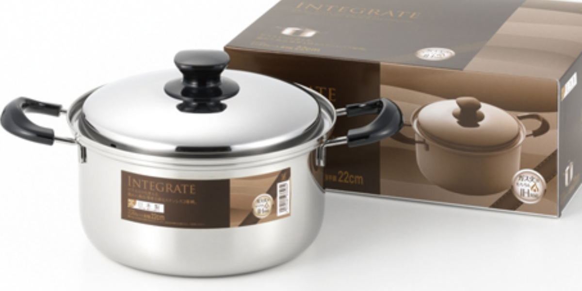 ヨシカワ 両手鍋 22cm IH対応 インテグレート ステンレス 日本製 （ IH