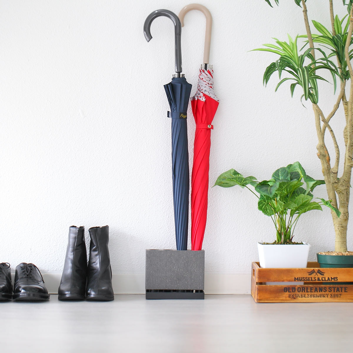 karari 傘立て スリム 珪藻土 4本用 （ カラリ お手入れ簡単