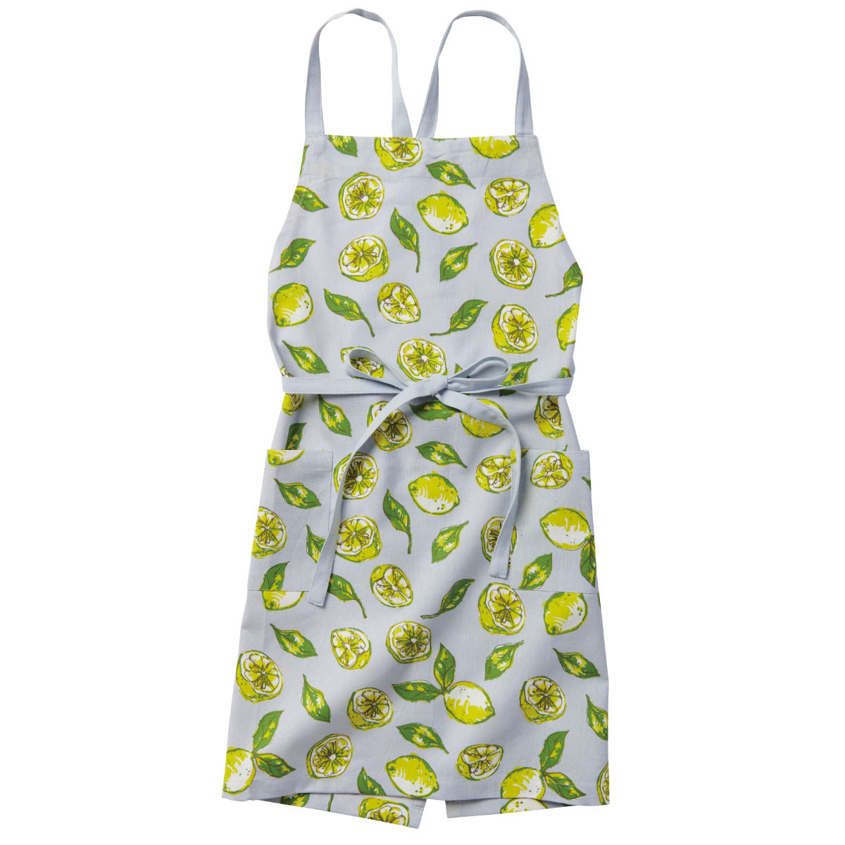 エプロン 綿100％ ポケット付き レモン柄 アグリューム （ キッチン