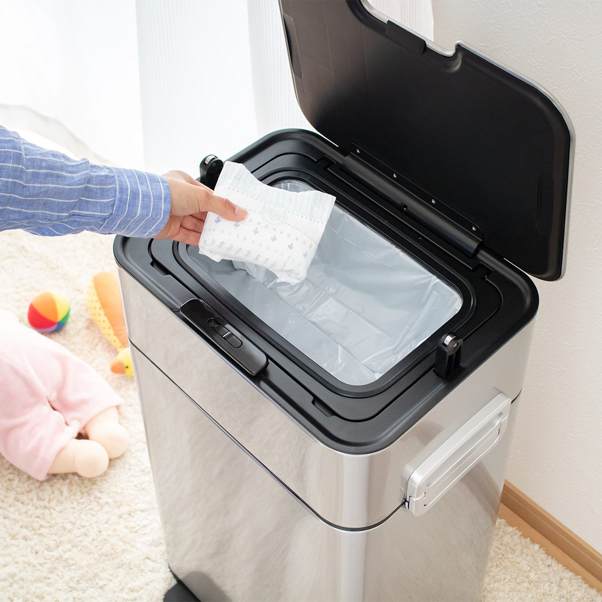 小森樹脂 ゴミ箱 58L HOALU ステンレス （ ごみ箱 ダストボックス