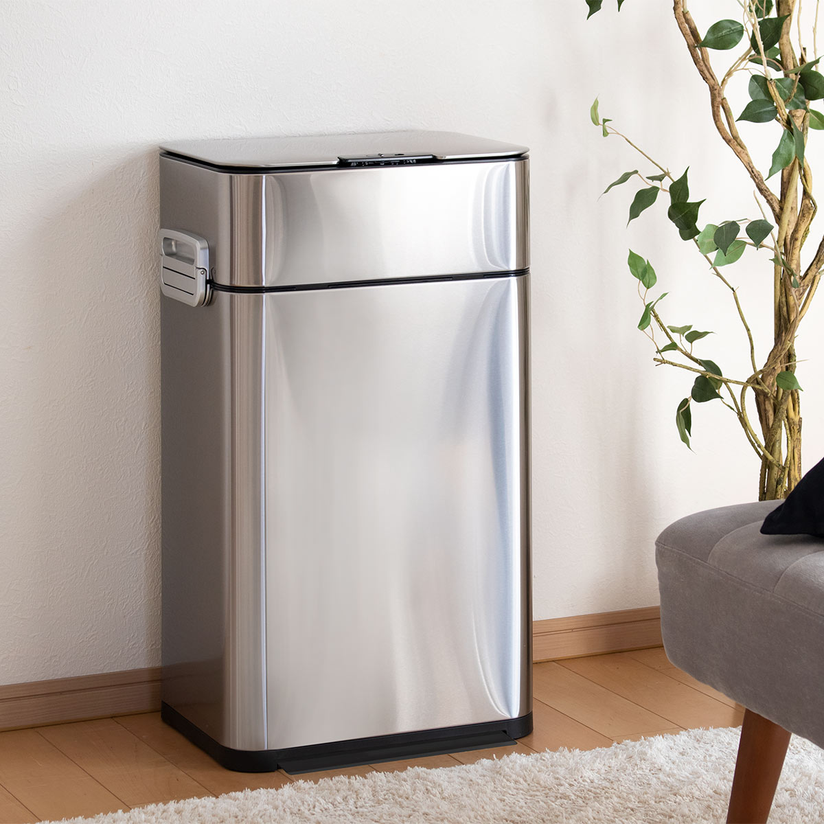 小森樹脂 ゴミ箱 58L HOALU ステンレス （ ごみ箱 ダストボックス