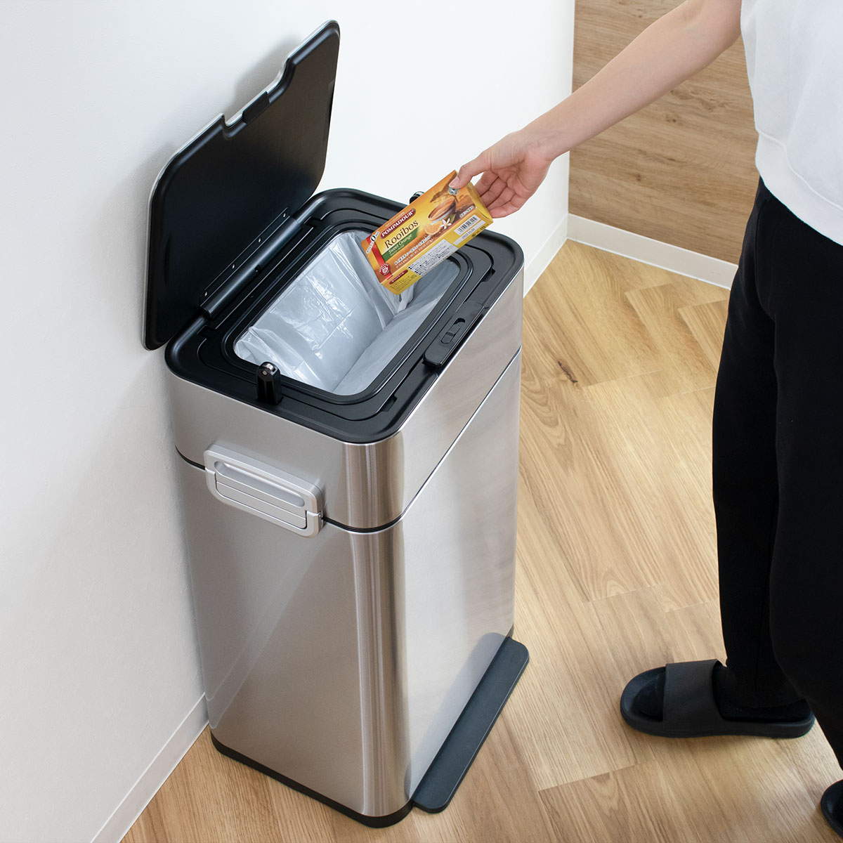 小森樹脂 ゴミ箱 58L HOALU ステンレス （ ごみ箱 ダストボックス