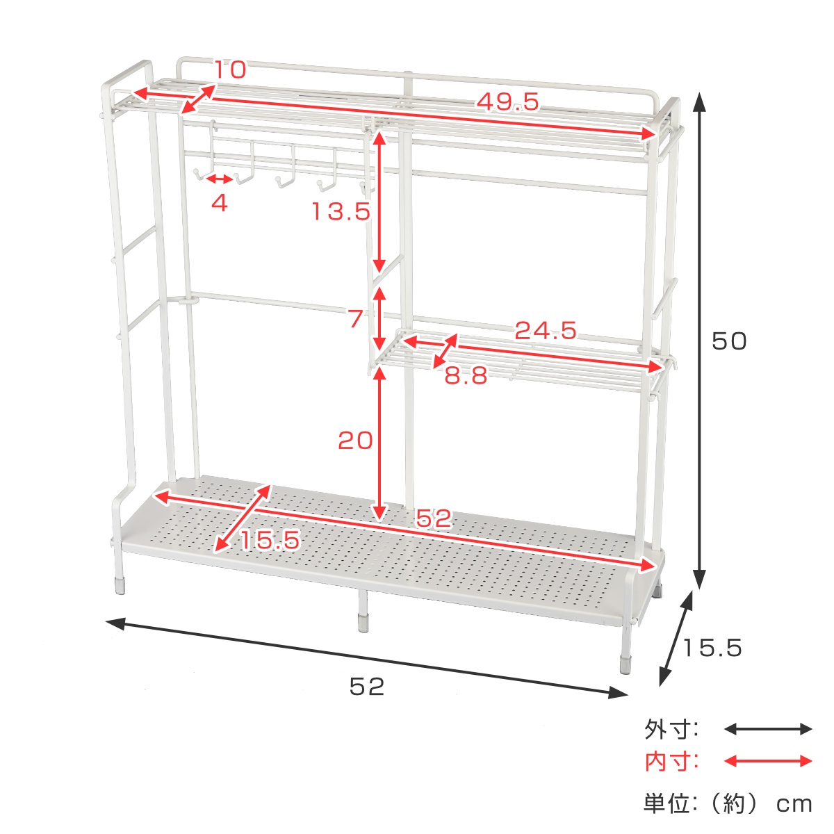 【新着商品】和平フレイズ コンロサイド ラック 調味料 キッチンツール 収納 フ Amazon｜和平フレイズ(Wahei freiz) 鉄 コンロサイドラック 約52×15.5