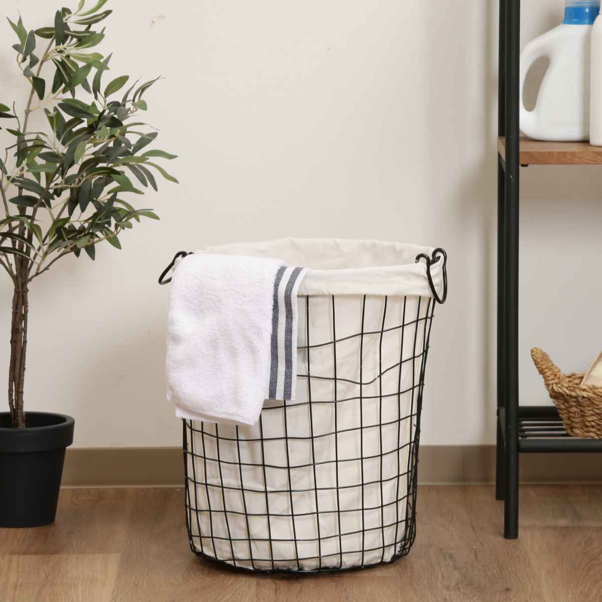 不二貿易（Fuji Boeki） ランドリーバスケット ラウンド M