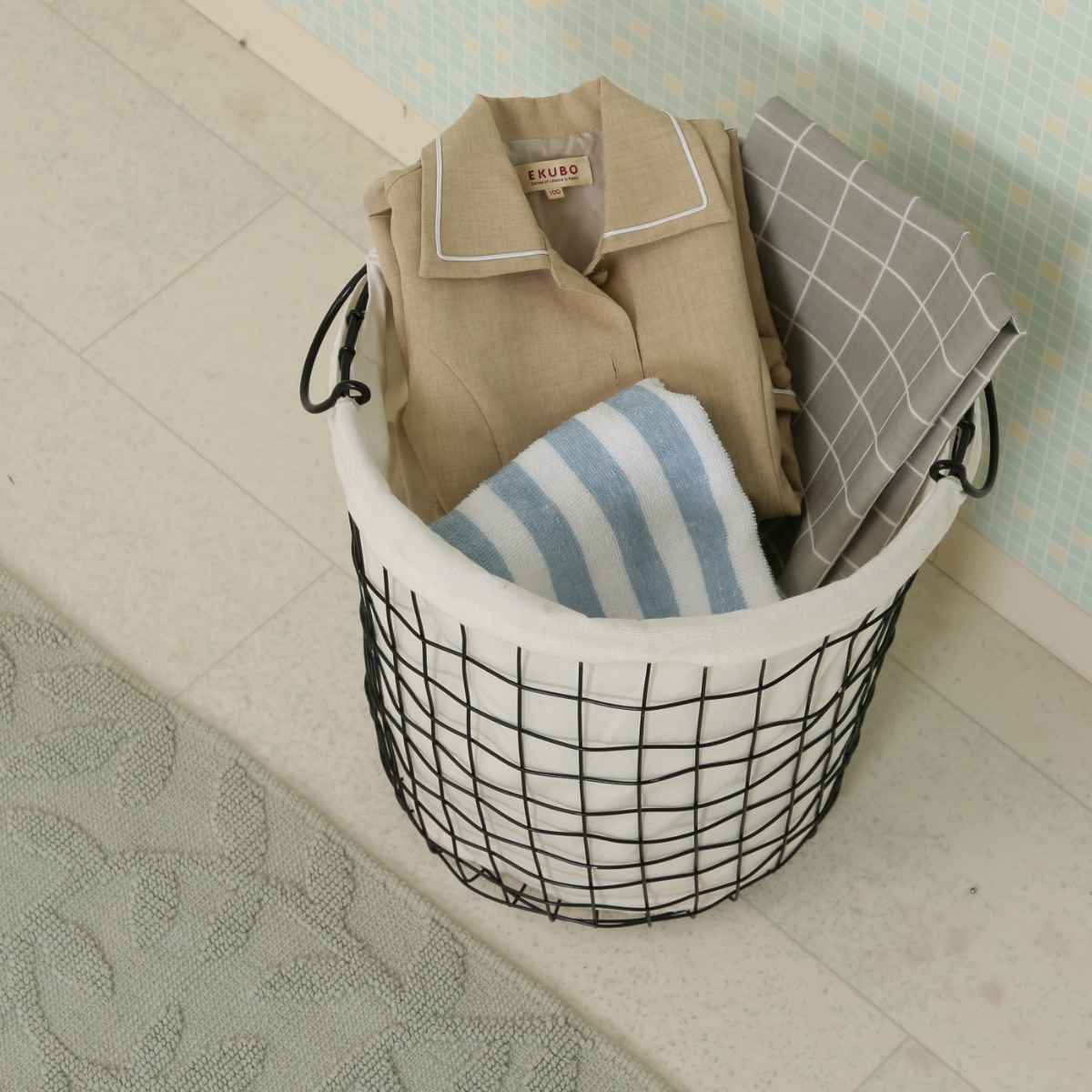 不二貿易（Fuji Boeki） ランドリーバスケット ラウンド M