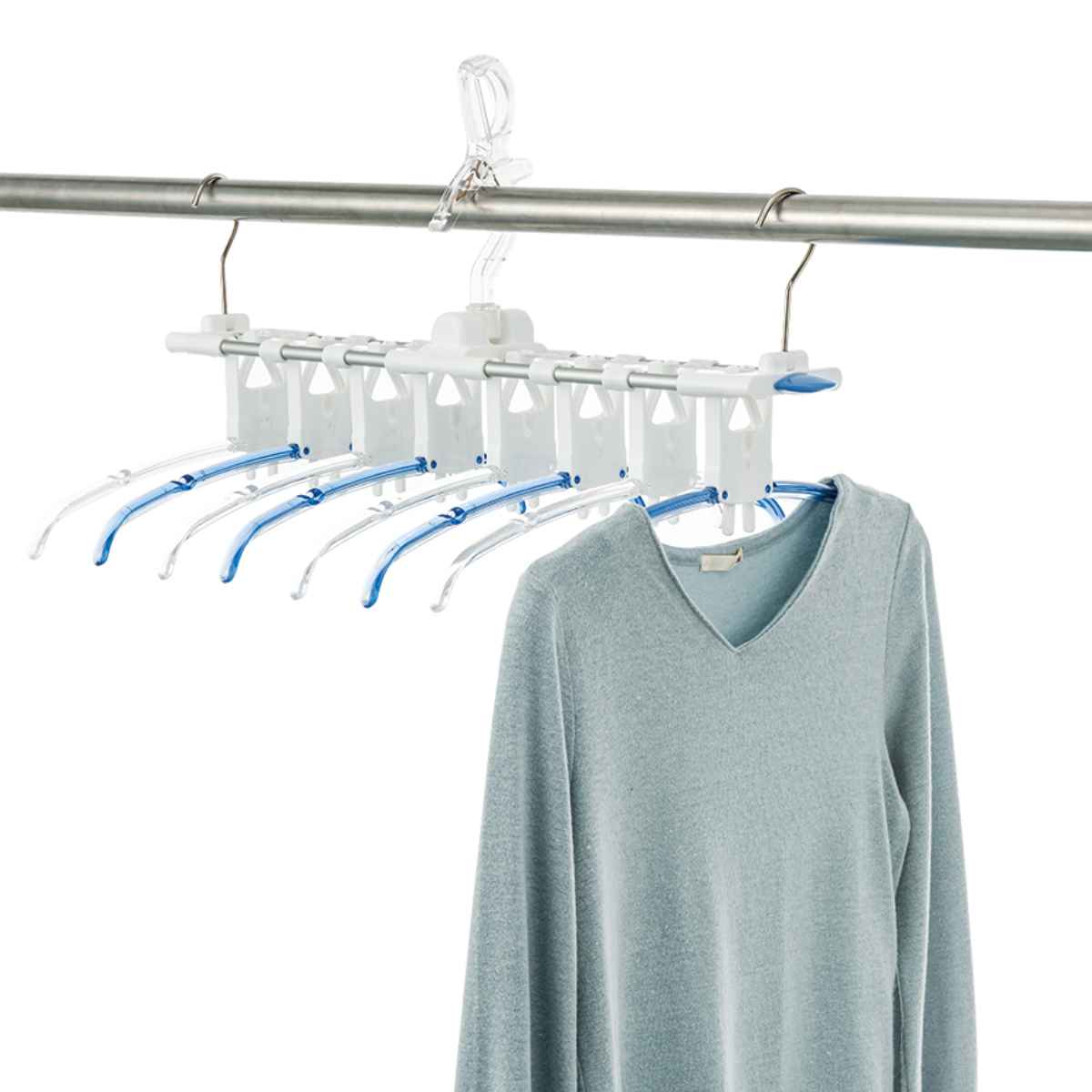 洗濯ハンガー PORISH 華麗なハンガー 8連式 （ 洗濯 ハンガー スライド 収納 折りたたみ 物干しハンガー ）