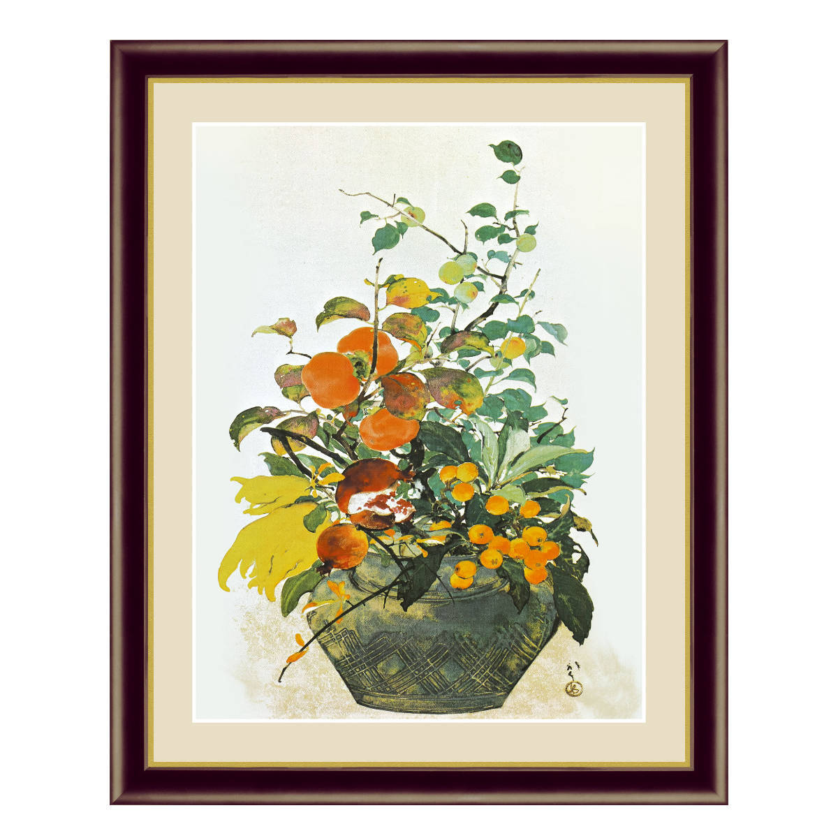 絵画 四季好果之図 52×42cm （ 絵 花 植物 アート アートパネル インテリア 額 額入り 壁掛け 川端龍子 ） : 389745 :  リビングート ヤフー店 - 通販 - Yahoo!ショッピング