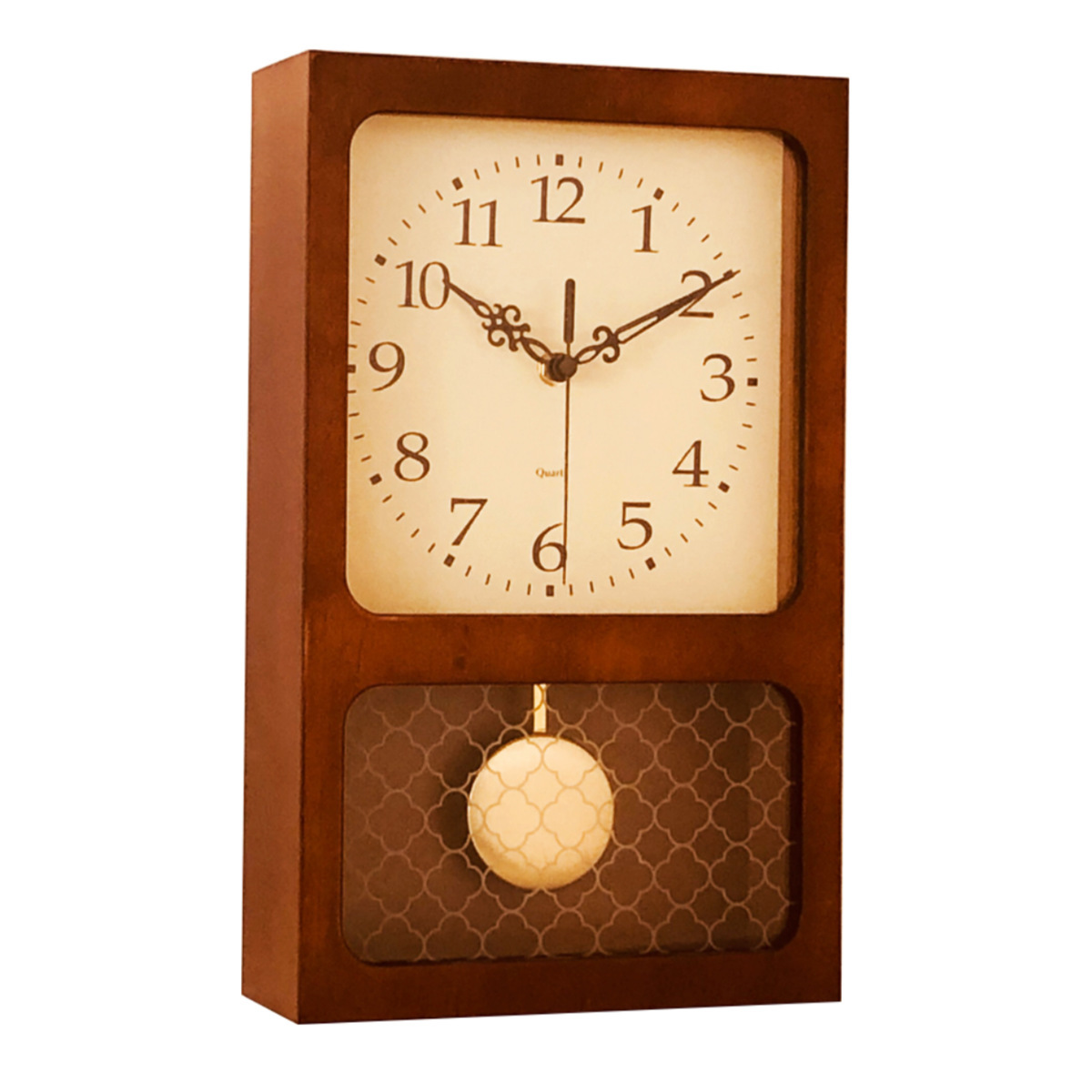 振り子時計 レクタングル 木製 北欧風 （ 時計 掛け時計 置き時計 置き 