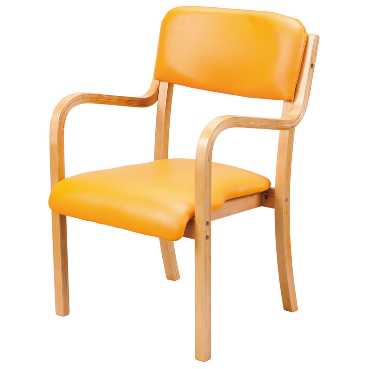 オフィス用 オレンジ 椅子 3脚