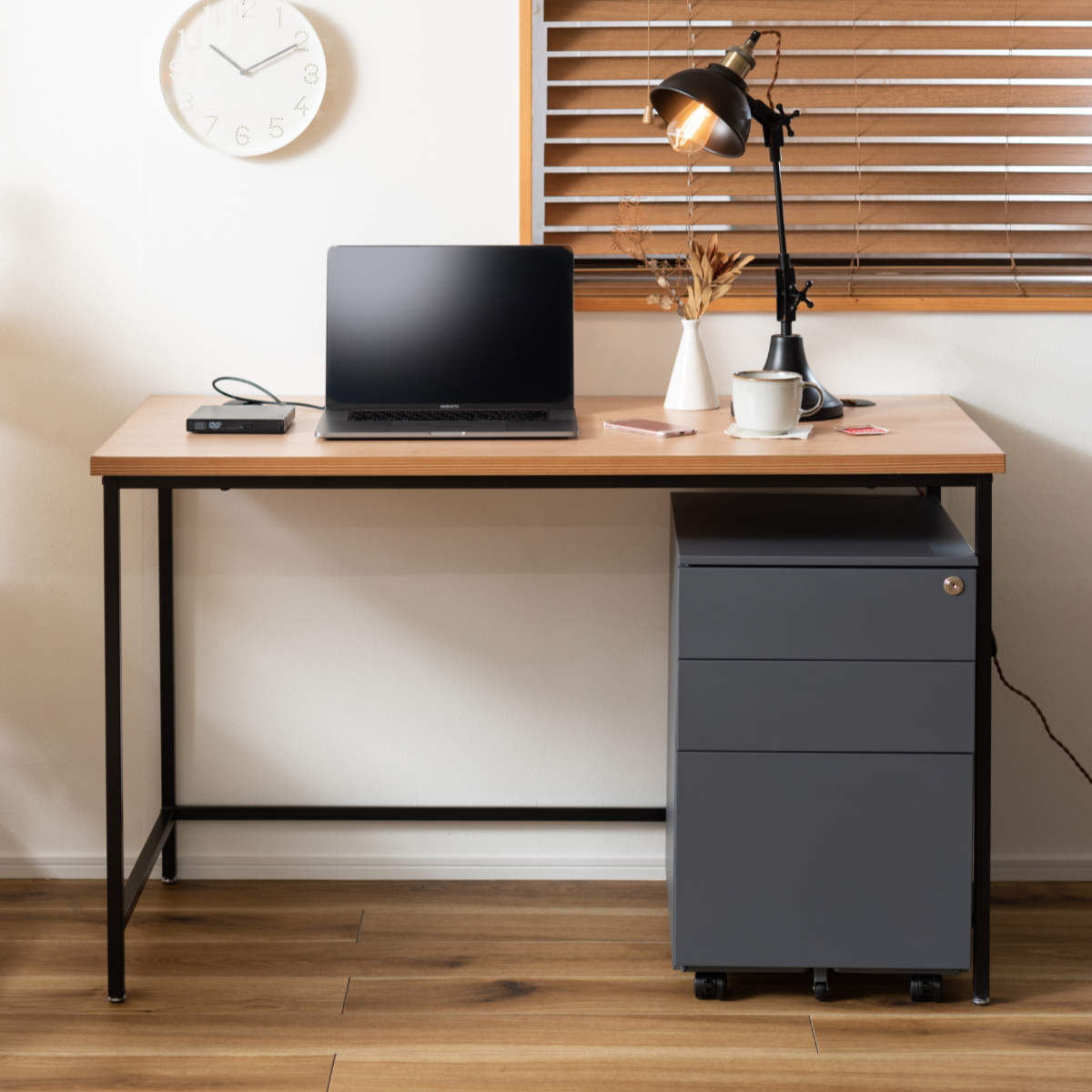 東谷 デスクワゴン 幅39cm 収納 キャスター スチール （ サイドワゴン