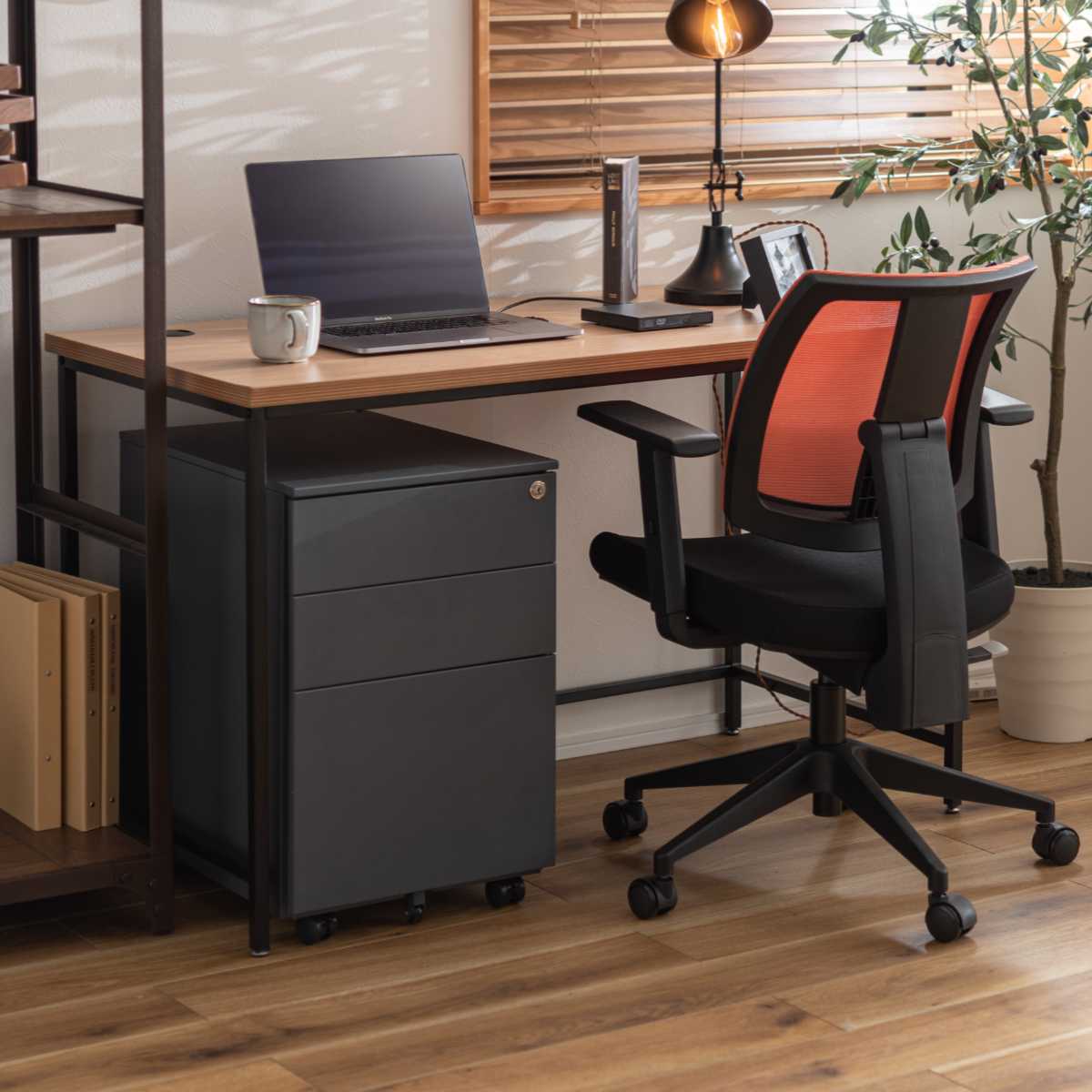 東谷 デスクワゴン 幅39cm 収納 キャスター スチール （ サイドワゴン