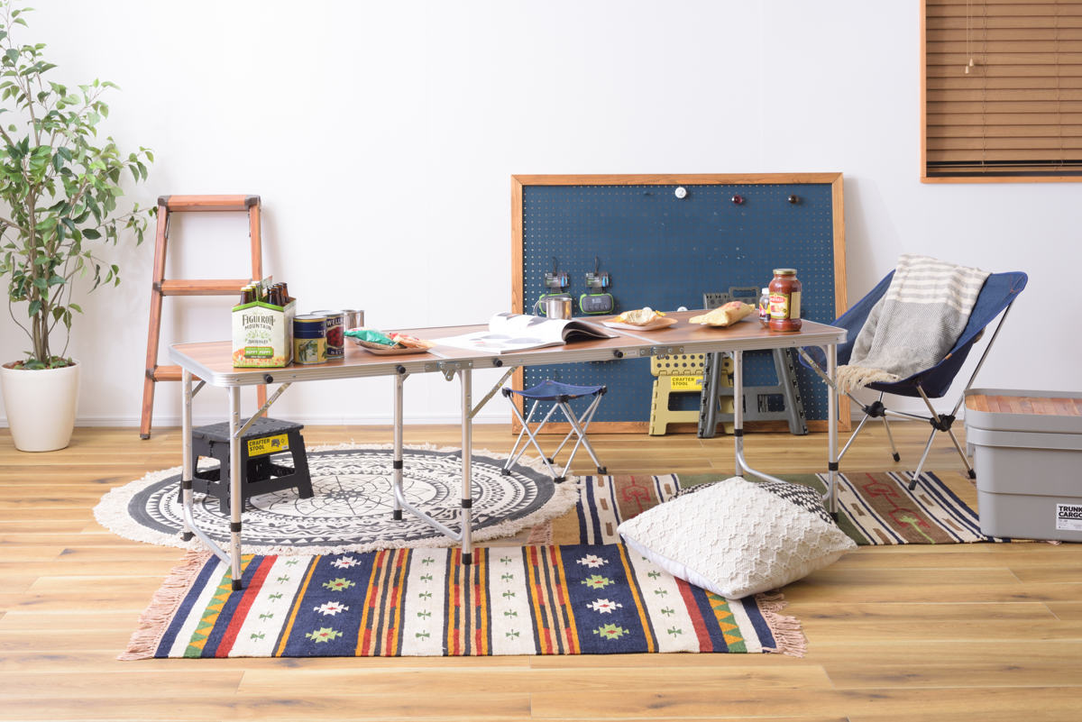 東谷 アウトドアテーブル 奥行60cm 高さ3段階調節 フォールディング