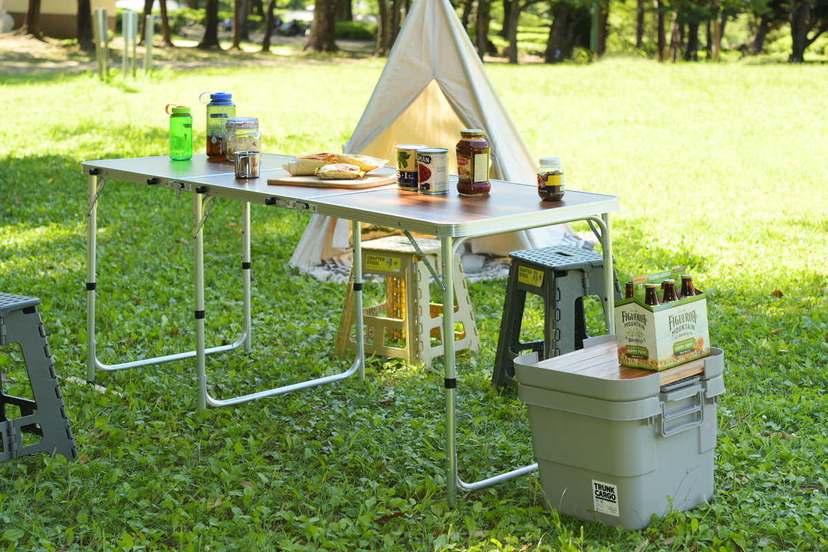 東谷 アウトドアテーブル 奥行60cm 高さ3段階調節 フォールディング