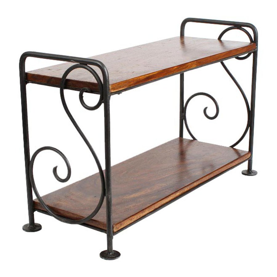 棚 スクロール2段ラック 本 木製 幅40×奥行15×高さ26cm 収納 （ 天然木