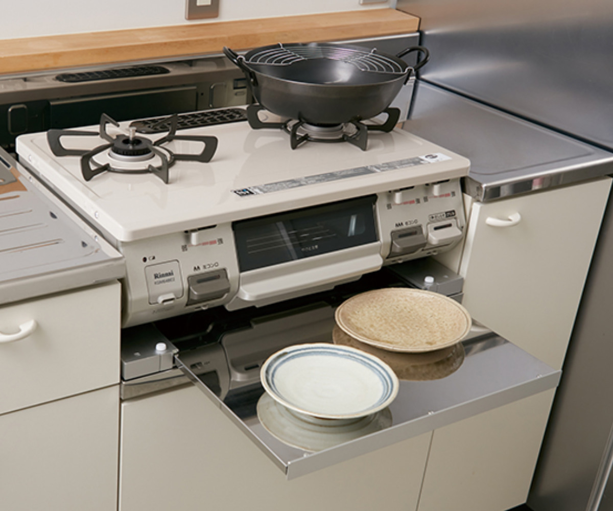 池永鉄工 レンジテーブル ステンレス 幅59cm用 幅56cm用 スライド式