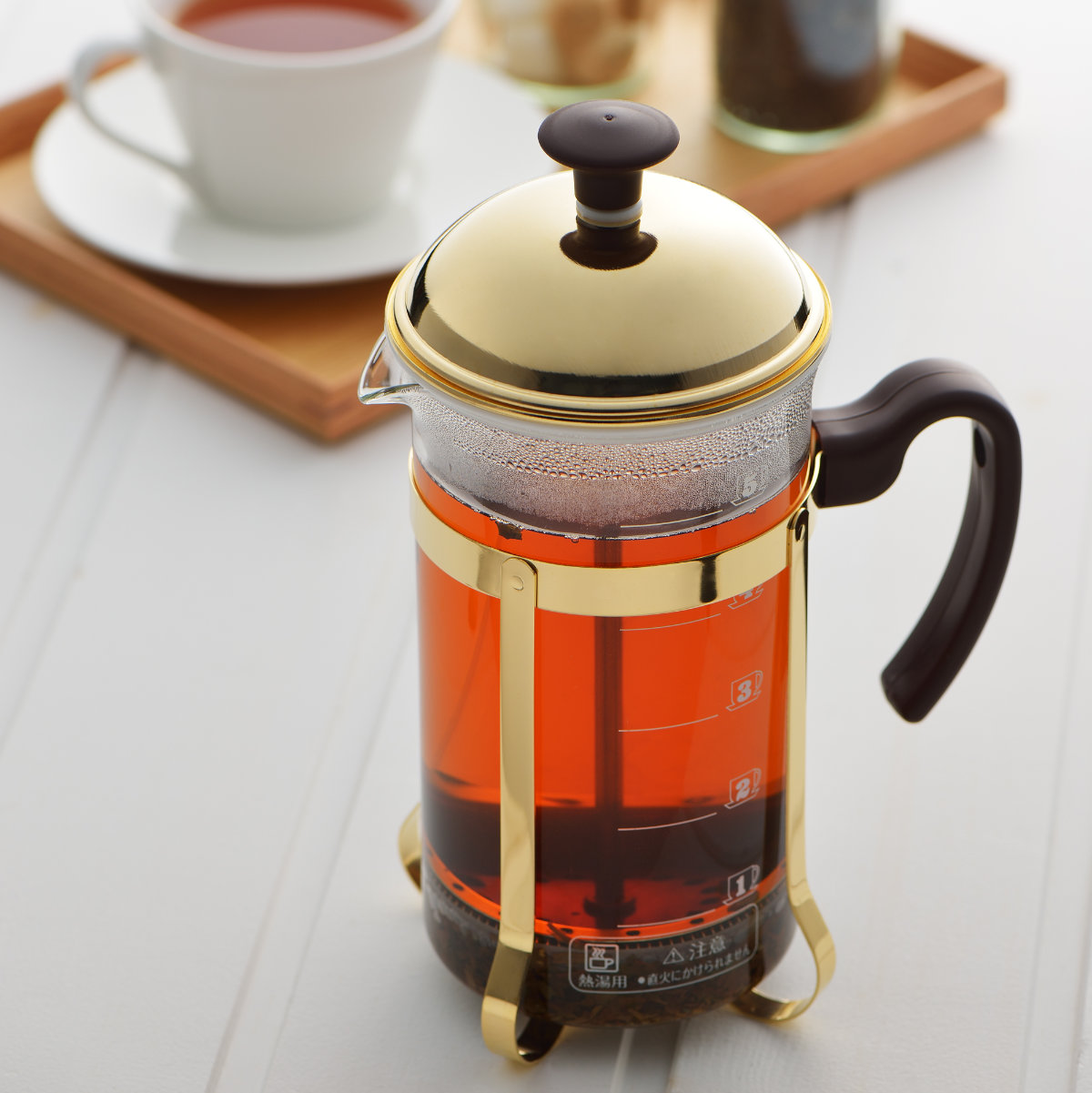 コーヒープレス ティーサーバー 750ml モカブラウン 強化ガラス