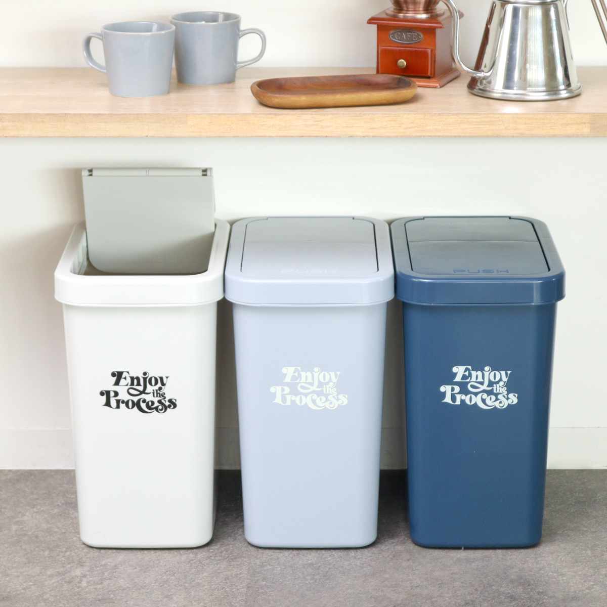 平和工業 ゴミ箱 18L スライドペール 同色3個セット ふた付き