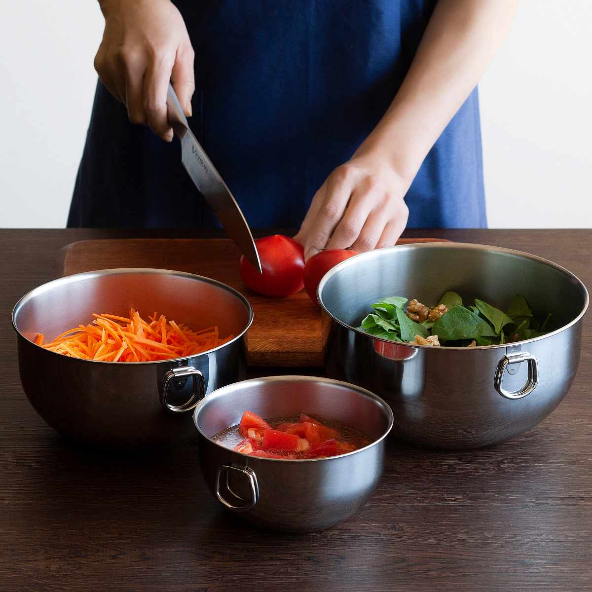 フタ付きボール 20cm ママクック ステンレス 日本製 （ 調理用ボウル