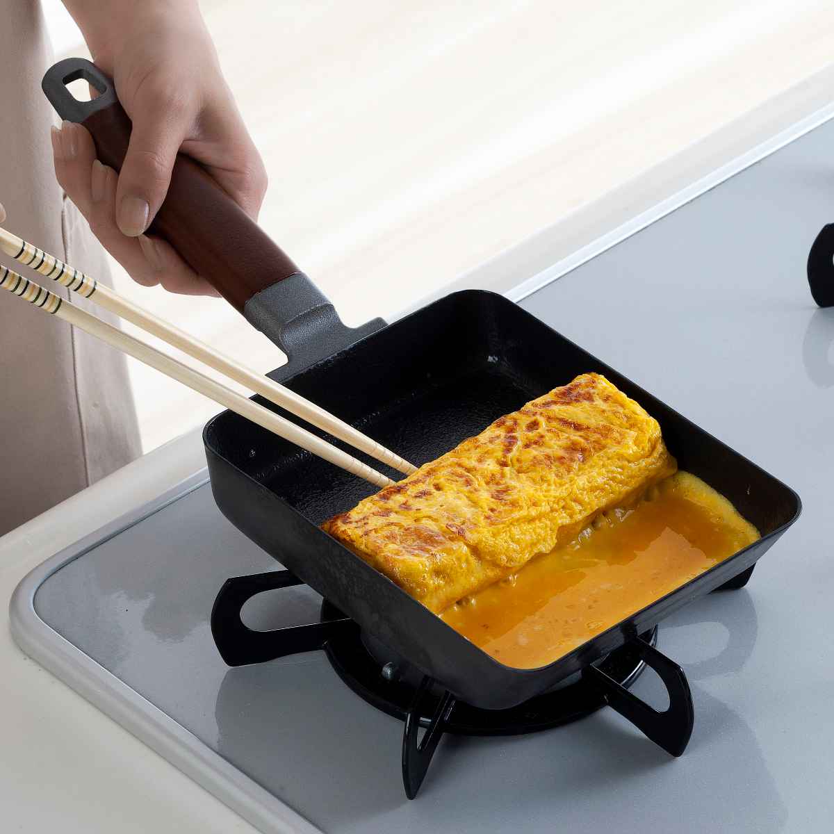 下村企販 玉子焼き器 IH対応 鉄製 窒化加工 ファイバーライン 日本製