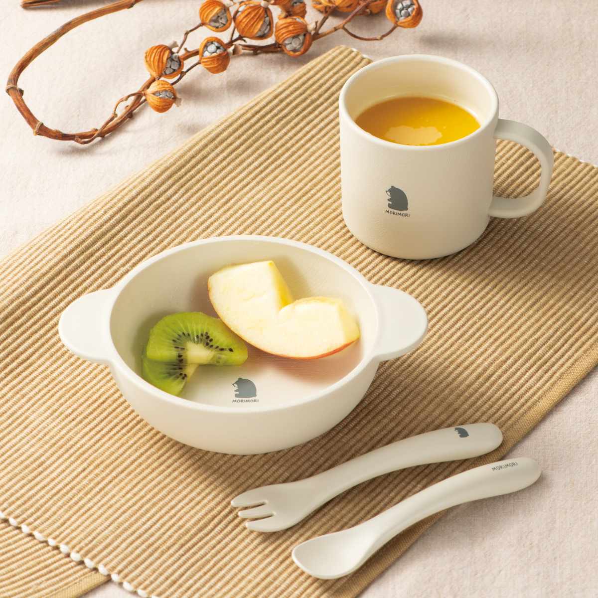 ランチプレート 21cm MORIMORI 子供用食器 プラスチック （ 食洗器対応