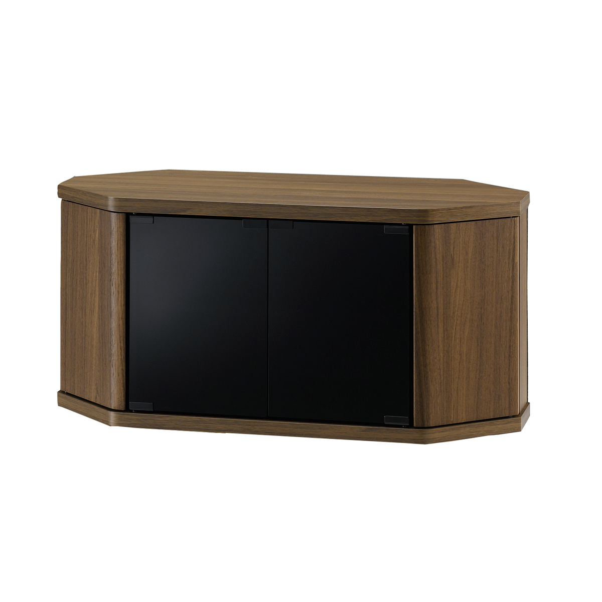 朝日木材加工 テレビ台 コーナー型 ローボード 木目調 スモークガラス