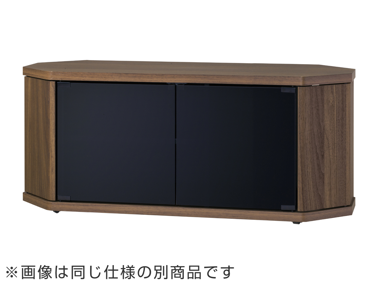 朝日木材加工 テレビ台 コーナー型 ローボード 木目調 スモークガラス