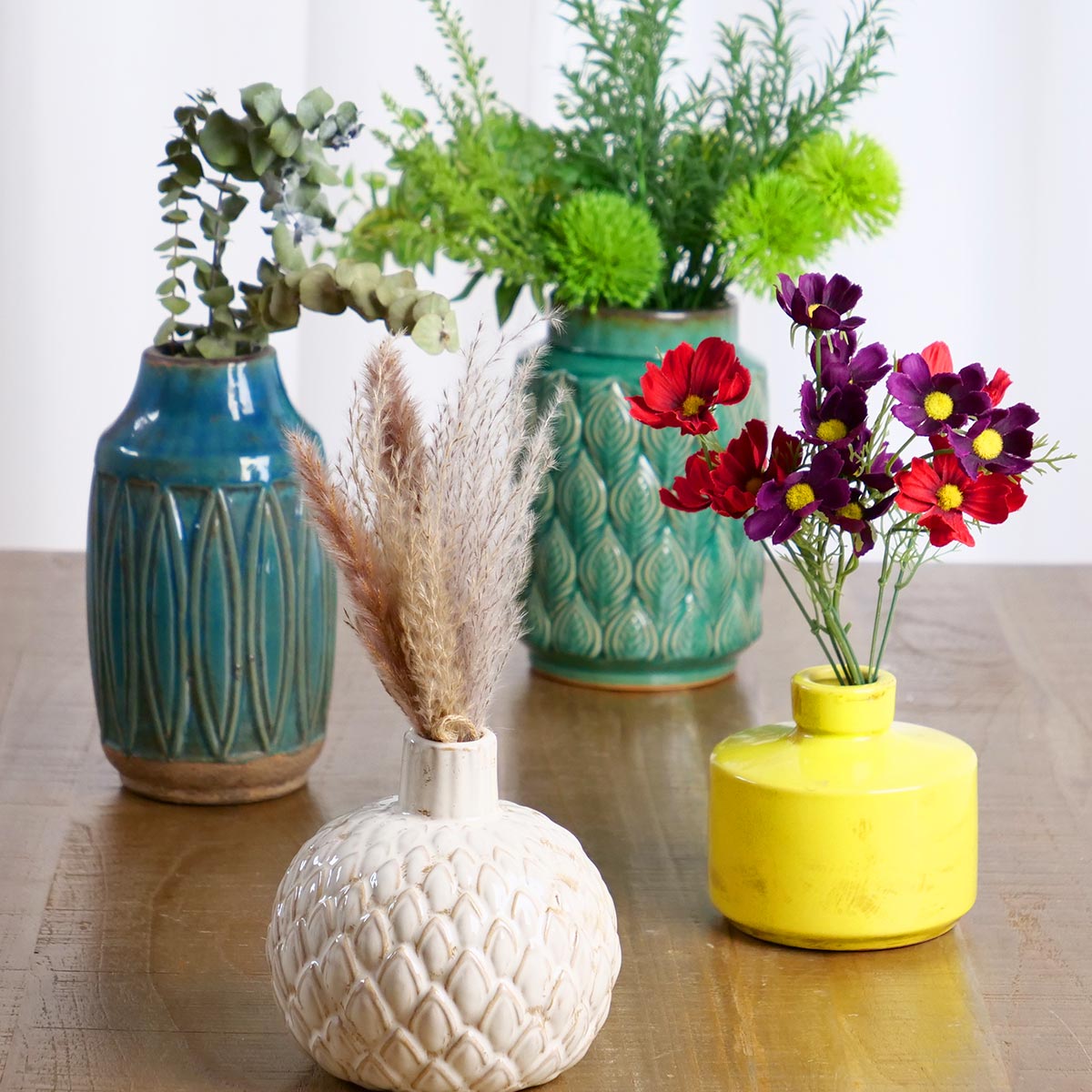 巾着型　花瓶　23㌢ 花瓶 セラミックベース 直径11×高さ23cm （ フラワーベース 花びん