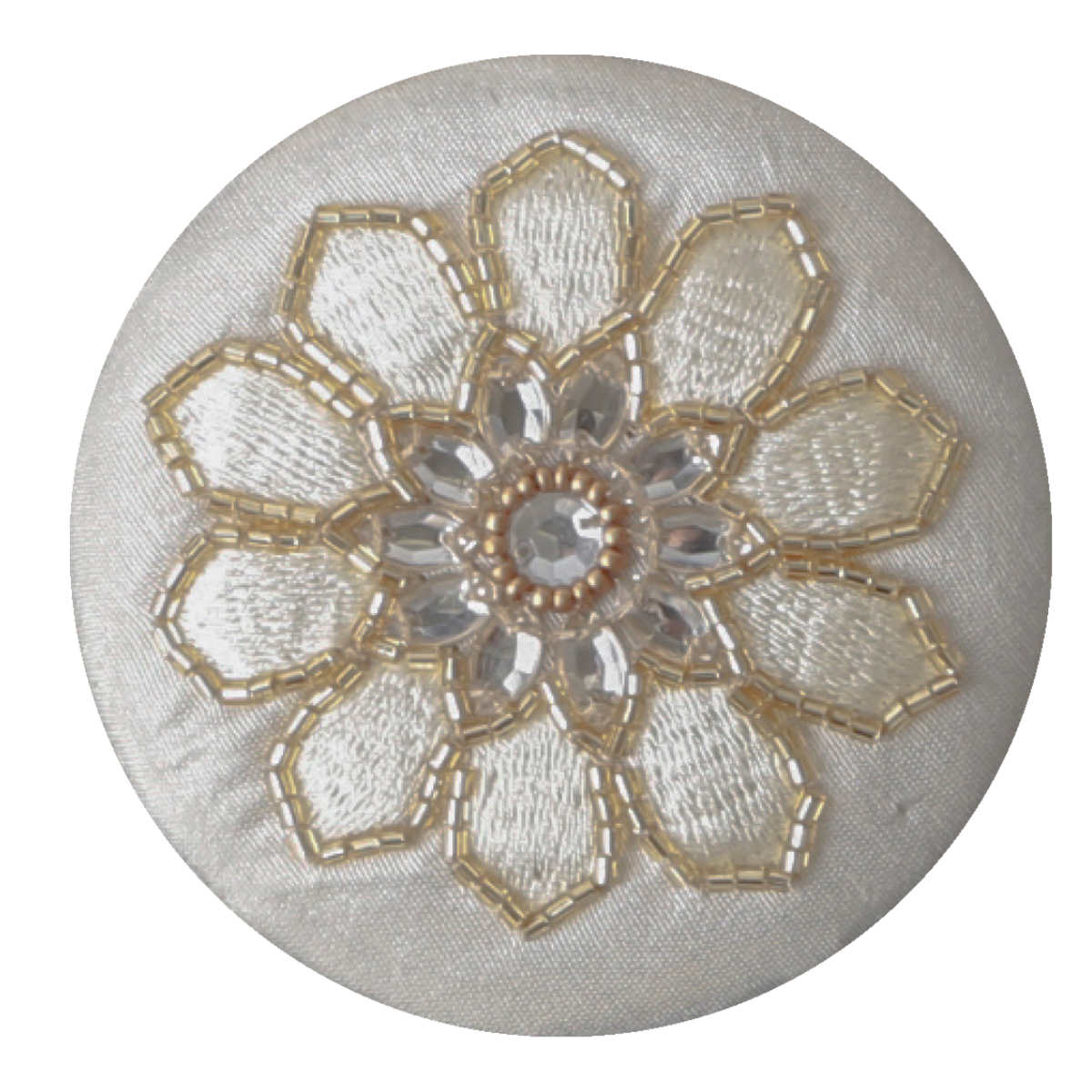 手鏡 ビーズ 刺繍ミラー 直径8cm コンパクト 花柄 （ 携帯用 ミラー