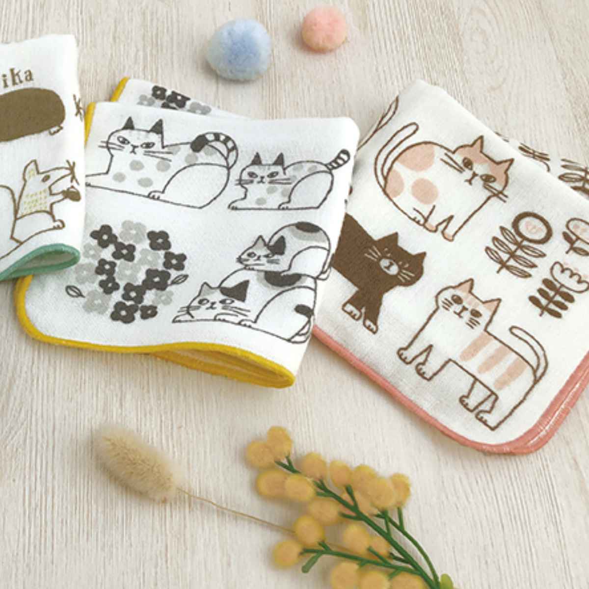 ミニタオル タオルハンカチ FIKA 日本製 25×25cm （ タオル ハンド