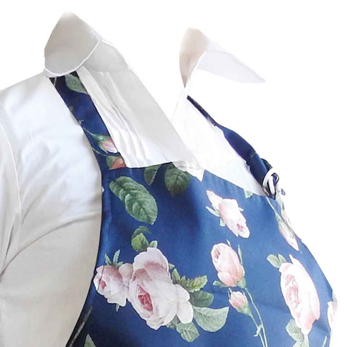 大西賢製販 エプロン ポリエステル 100％ ポケット付き 花柄 ローズ