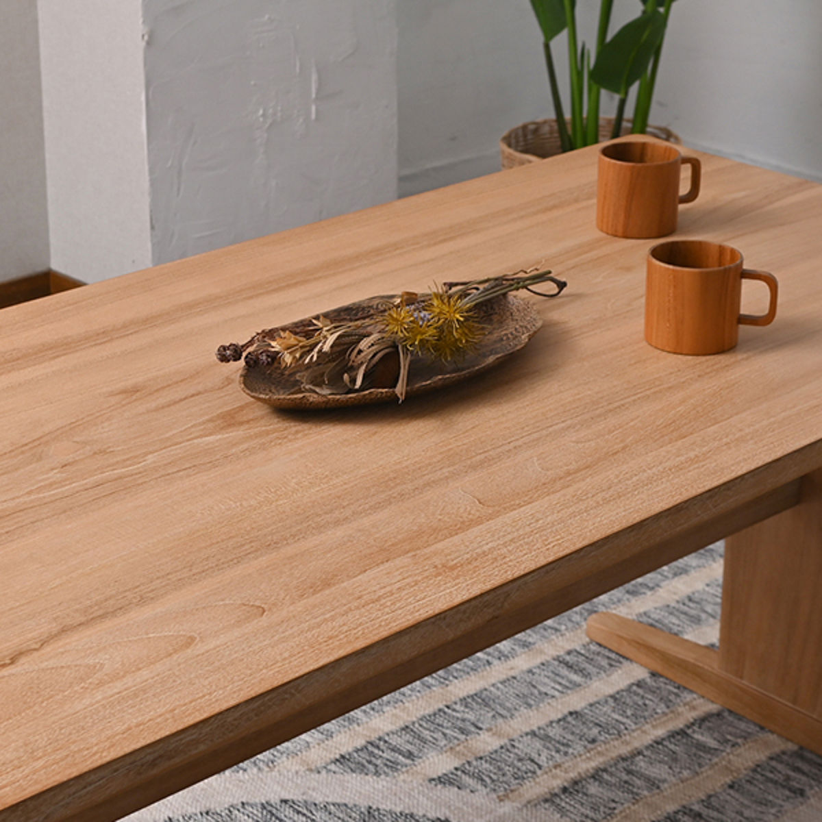 ダイニングテーブル ロータイプ チーク無垢材 CALM 幅140cm