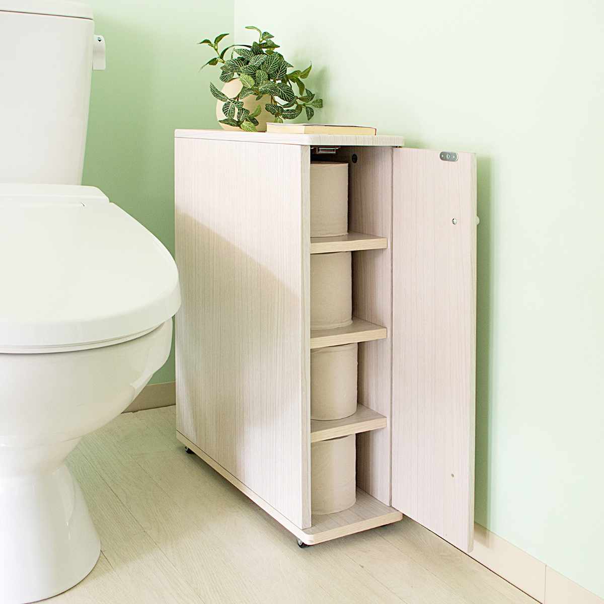 トイレ収納 ホワイト　スリム  トイレットペーパー収納 薄型 トイレラック スリム 薄型 トイレットペーパー収納 キャスター付き 大