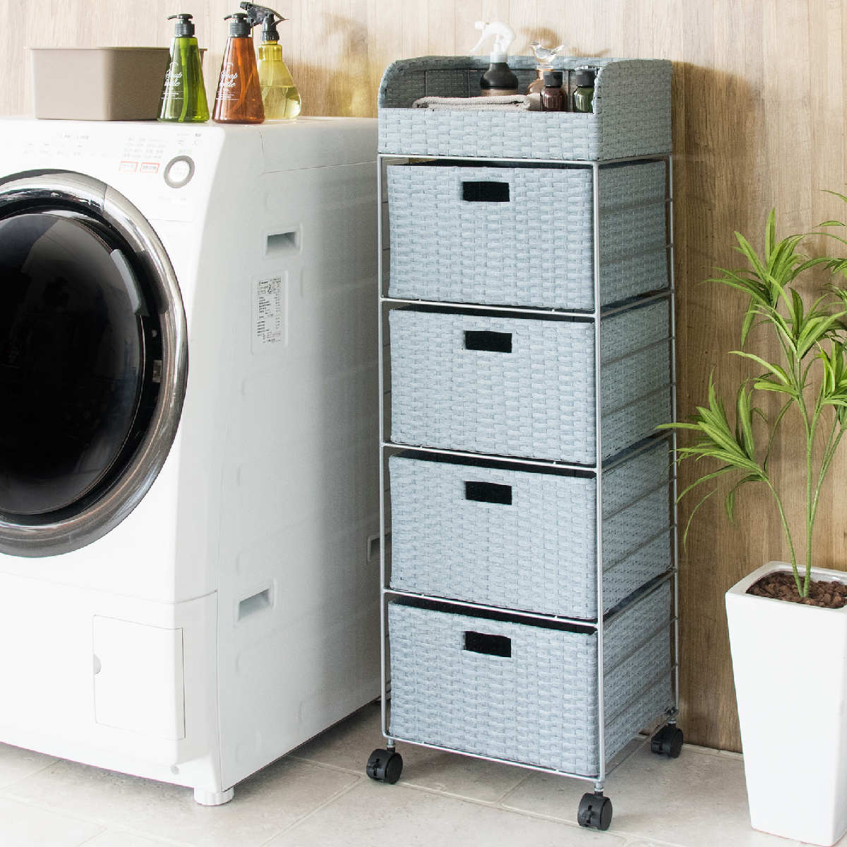 宮武製作所 ランドリーボックス Diario 4段 高さ109cm （ ランドリー