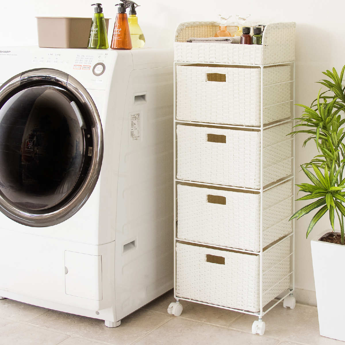 宮武製作所 ランドリーボックス Diario 4段 高さ109cm （ ランドリー