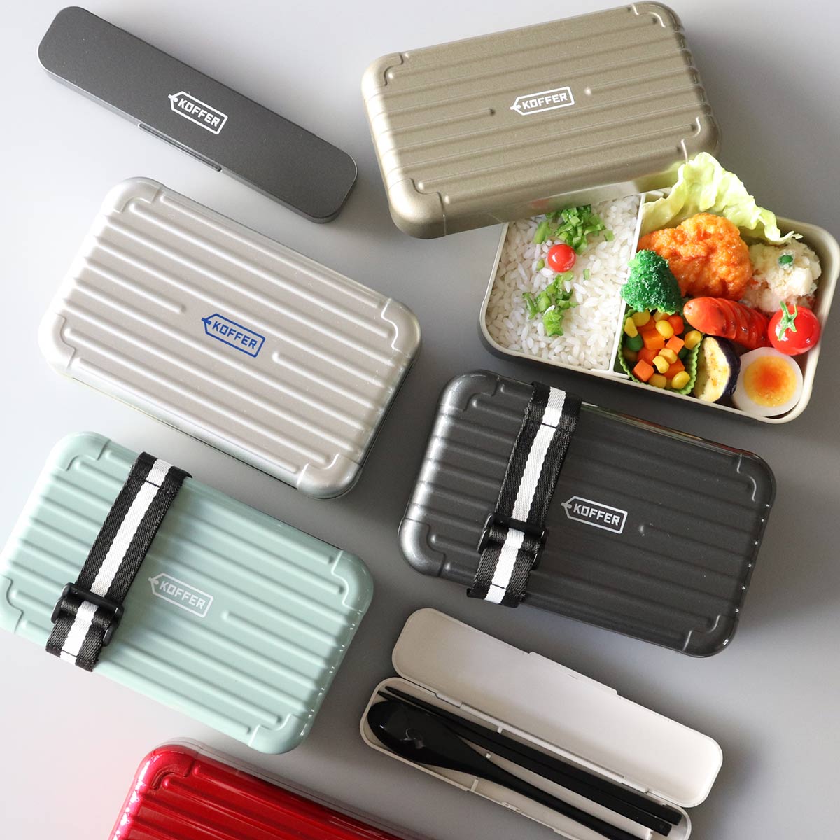 正和 弁当箱 1段 700ml KOFFER スーツケース型 （ コッファー お弁当箱