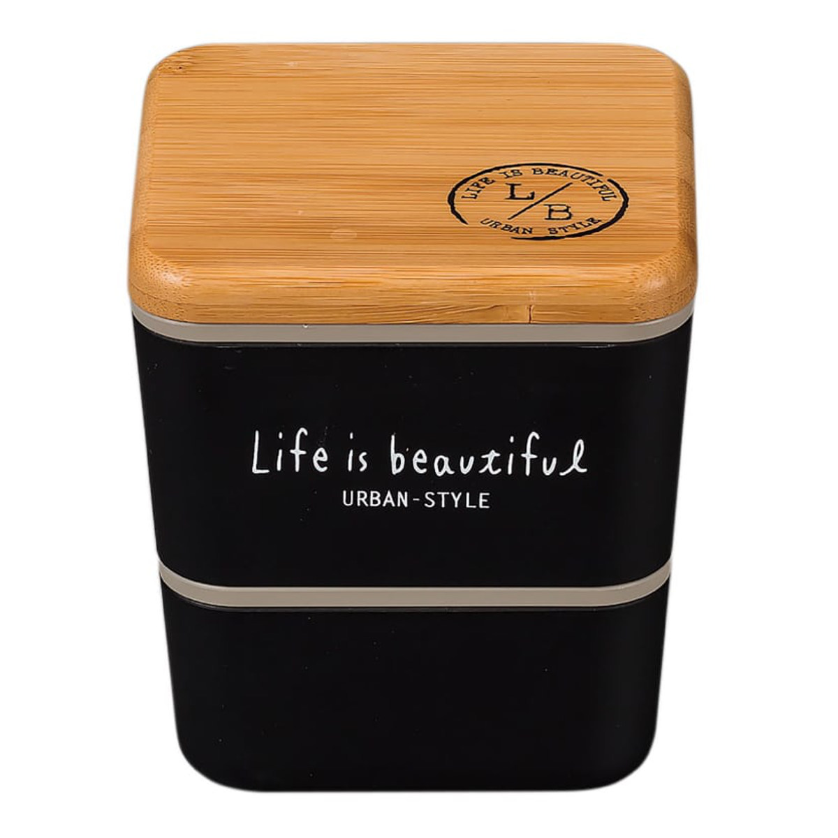 弁当箱 2段 600ml バンブー LIFE IS BEAUTIFUL スクエアネストランチ （ お弁当箱 ランチボックス レンジ対応 食洗機対応 竹蓋 二段 女子 大人 ）｜livingut｜02