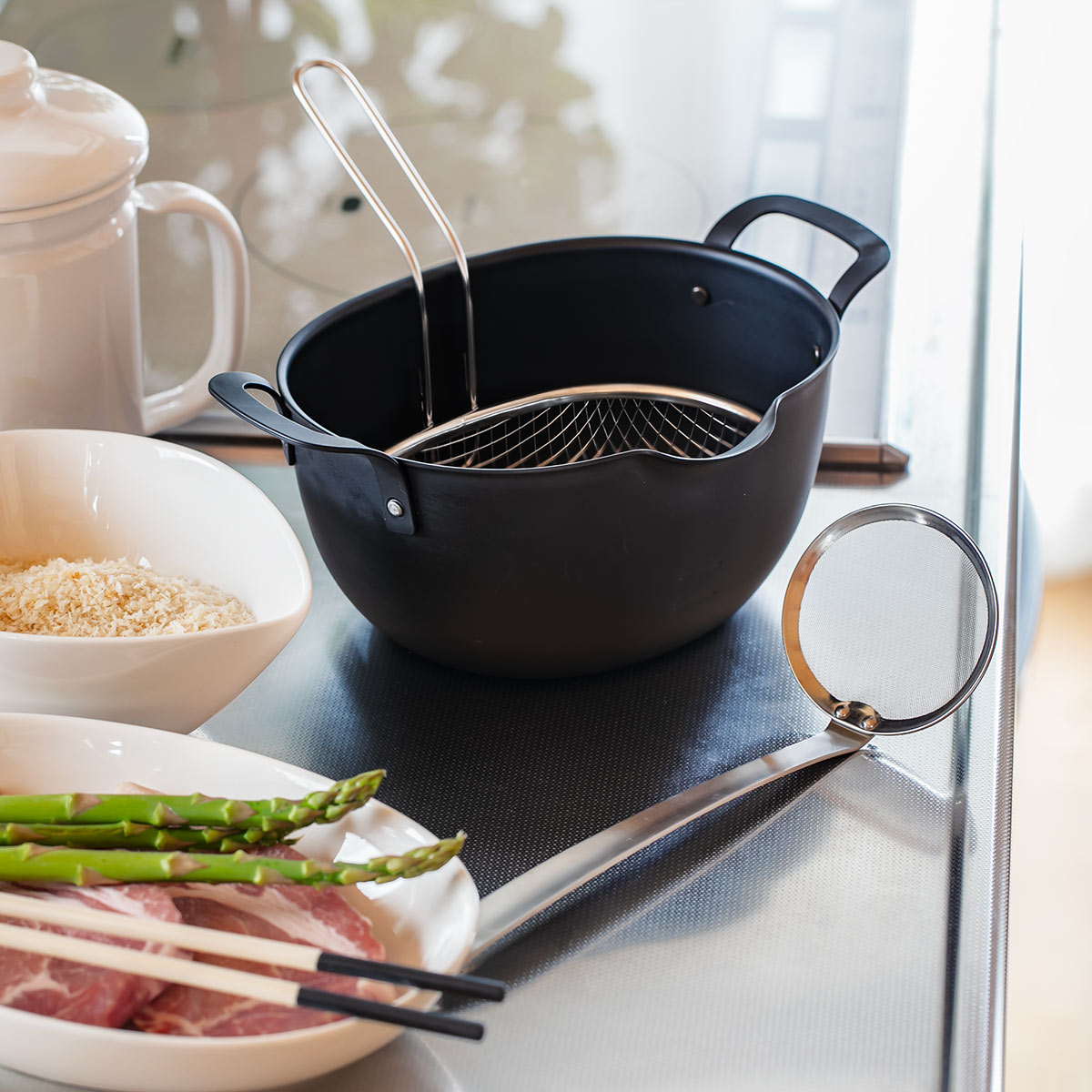 aikata 特典付き 天ぷら鍋 IH対応 アイカタ 鉄製揚げ鍋 日本製 （ ガス