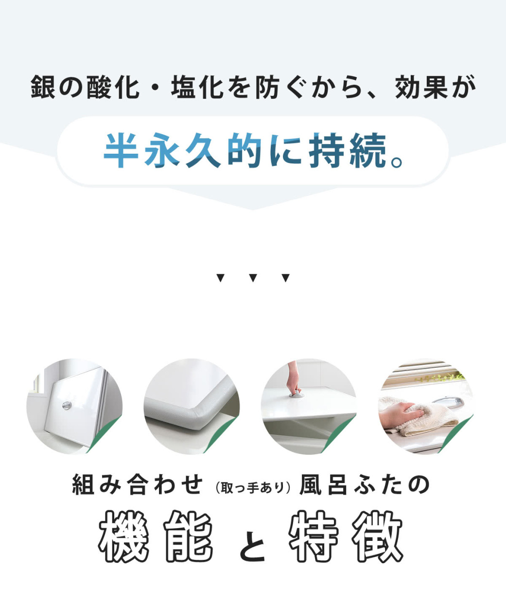 風呂ふた 組み合わせ 75×160cm 用 取っ手付き L16 3枚組 Ag銀イオン 日本製 実寸73×157.8cm （ レビュー特典付き 風呂蓋  風呂フタ 抗菌 ミューファン ） :394502:インテリアパレットヤフー店 - 通販 - Yahoo!ショッピング