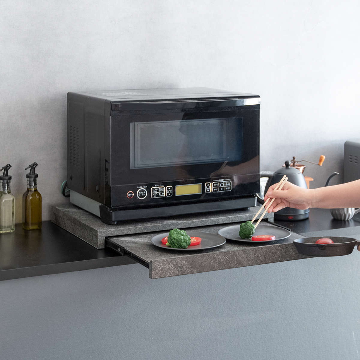 宮武製作所 レンジラック 電子レンジ下トレー 幅55cm Avenir