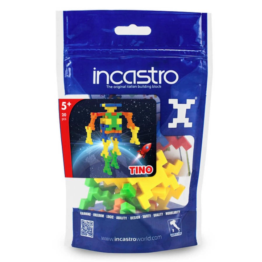 知育玩具 インカストロDoypack Tino20ピース入り （ ブロック オモチャ ロボット 5歳以上 イタリア製 知育おもちゃ モッテッソーリ 男の子 小学生 ）