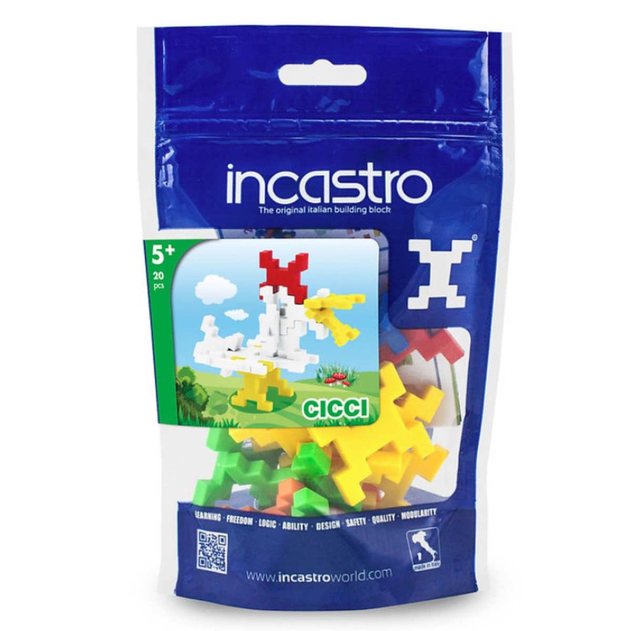 知育玩具 インカストロDoypack Cicci20ピース入り （ ブロック オモチャ にわとり 5歳以上 イタリア製 知育おもちゃ モッテッソーリ 男の子 女の子 小学生 ）