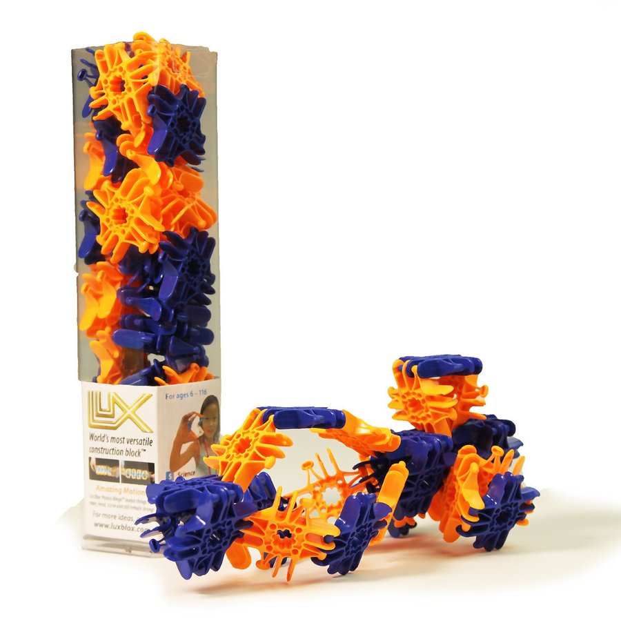 知育玩具 ラックスブロックス フィジットフレクサー 青柿色 30ピース入り （ ブロック おもちゃ Lux Blox 6歳以上 アメリカ製 知育おもちゃ 男の子 女の子 ）