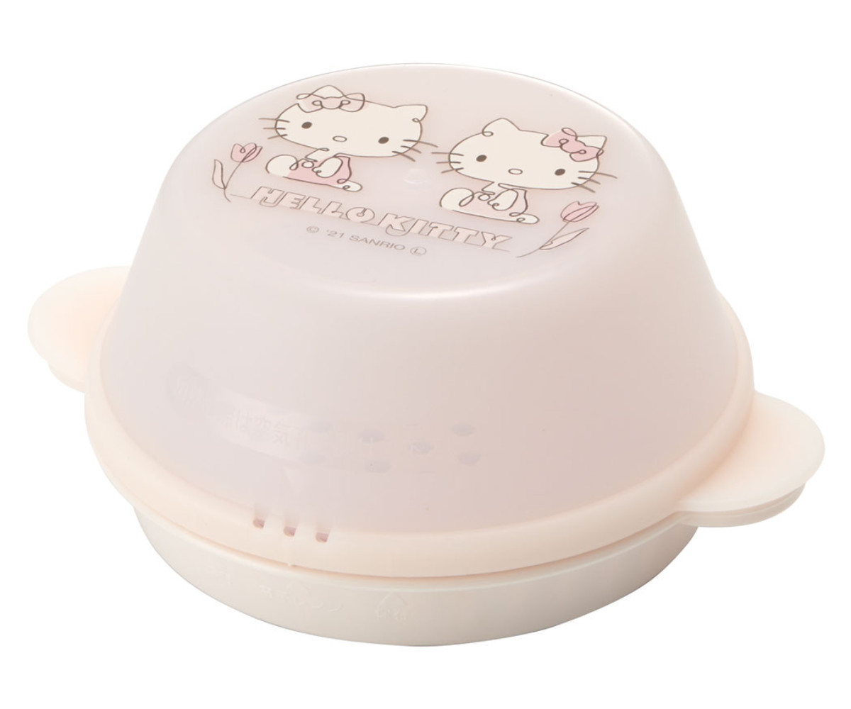 中華まんケース ハローキティ ラインデザイン 電子レンジ 調理器具