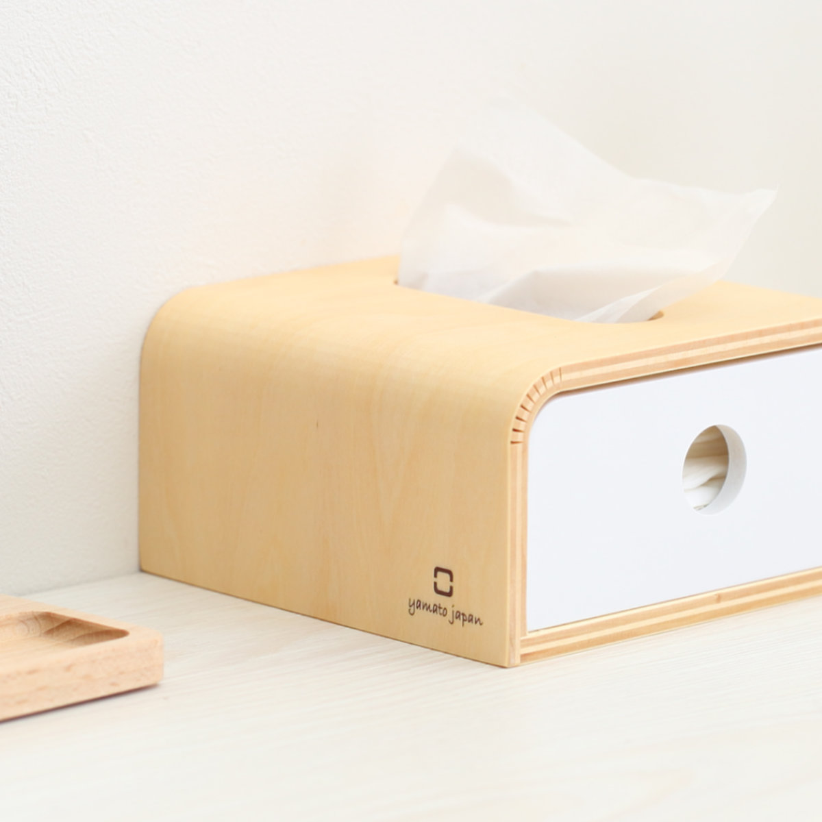 ヤマト工芸 ティッシュケース half slide in 木製 （ おしゃれ