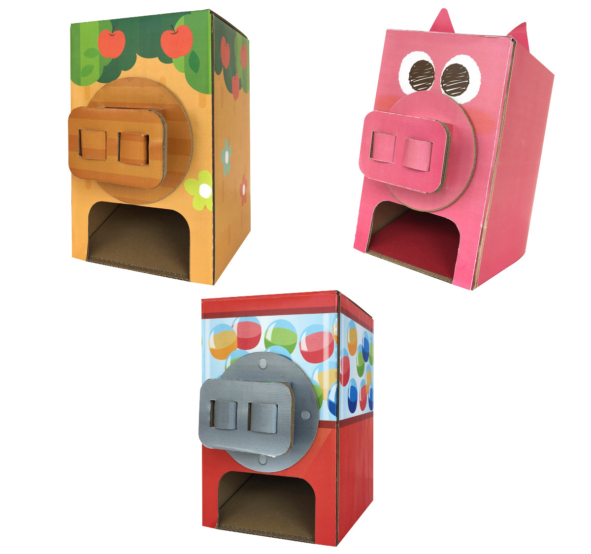 工作キット ガチャマシン 段ボール製 長期休暇 （ 知育玩具 玩具 工作 キット 段ボール 組立 手作り おもちゃ ペーパークラフト 子供 キッズ  日本製 ） : お弁当グッズのカラフルボックス - 通販 - Yahoo!ショッピング