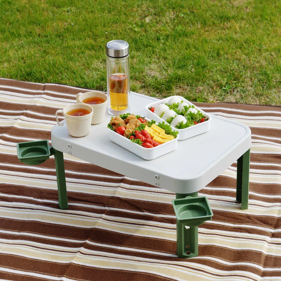 レジャーテーブル タマハシ レジャーテーブル コップスタンド付 コンパクト キャッチ