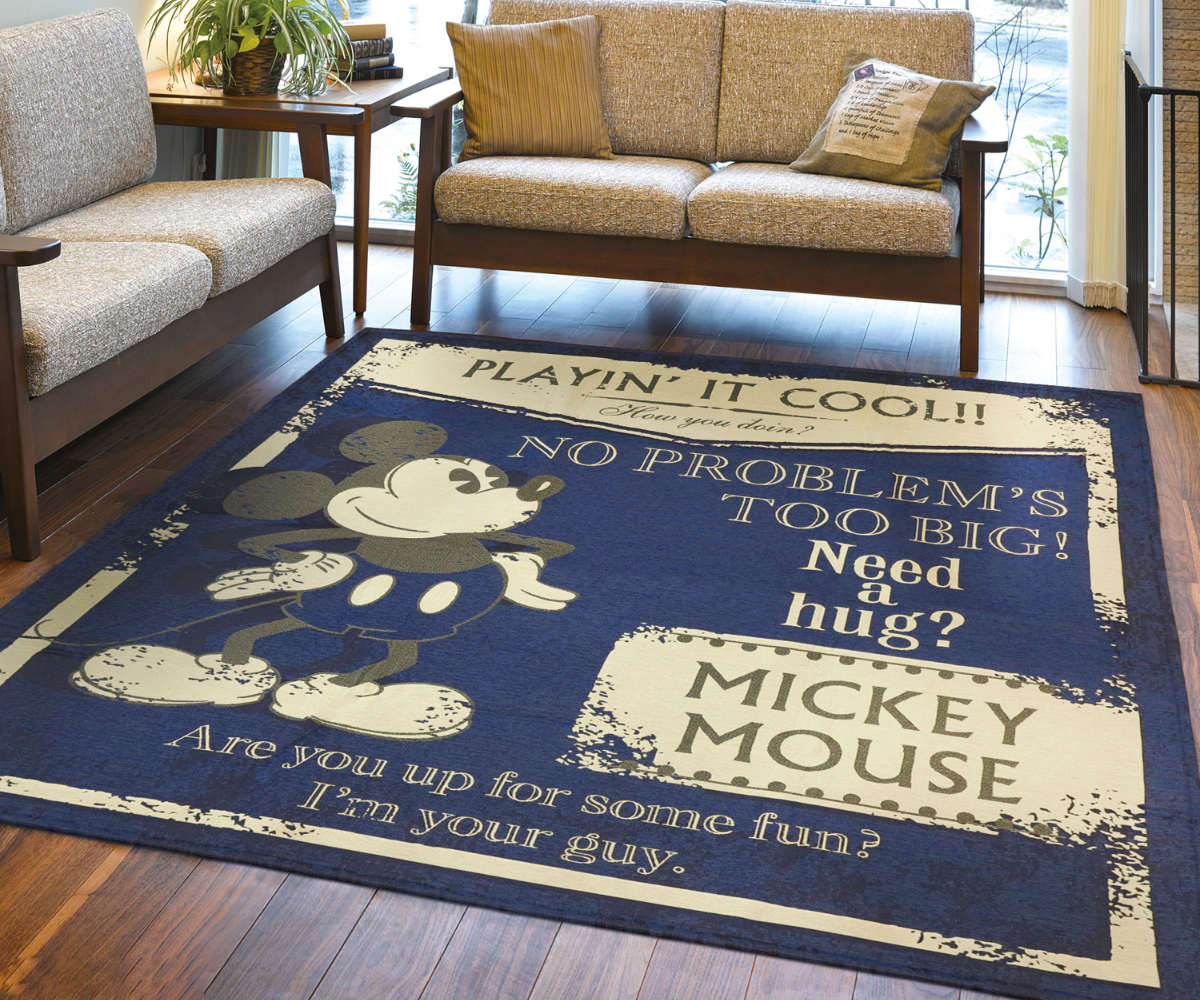 ラグ 185×185cm ミッキーマウス クラシック （ カーペット 絨毯 