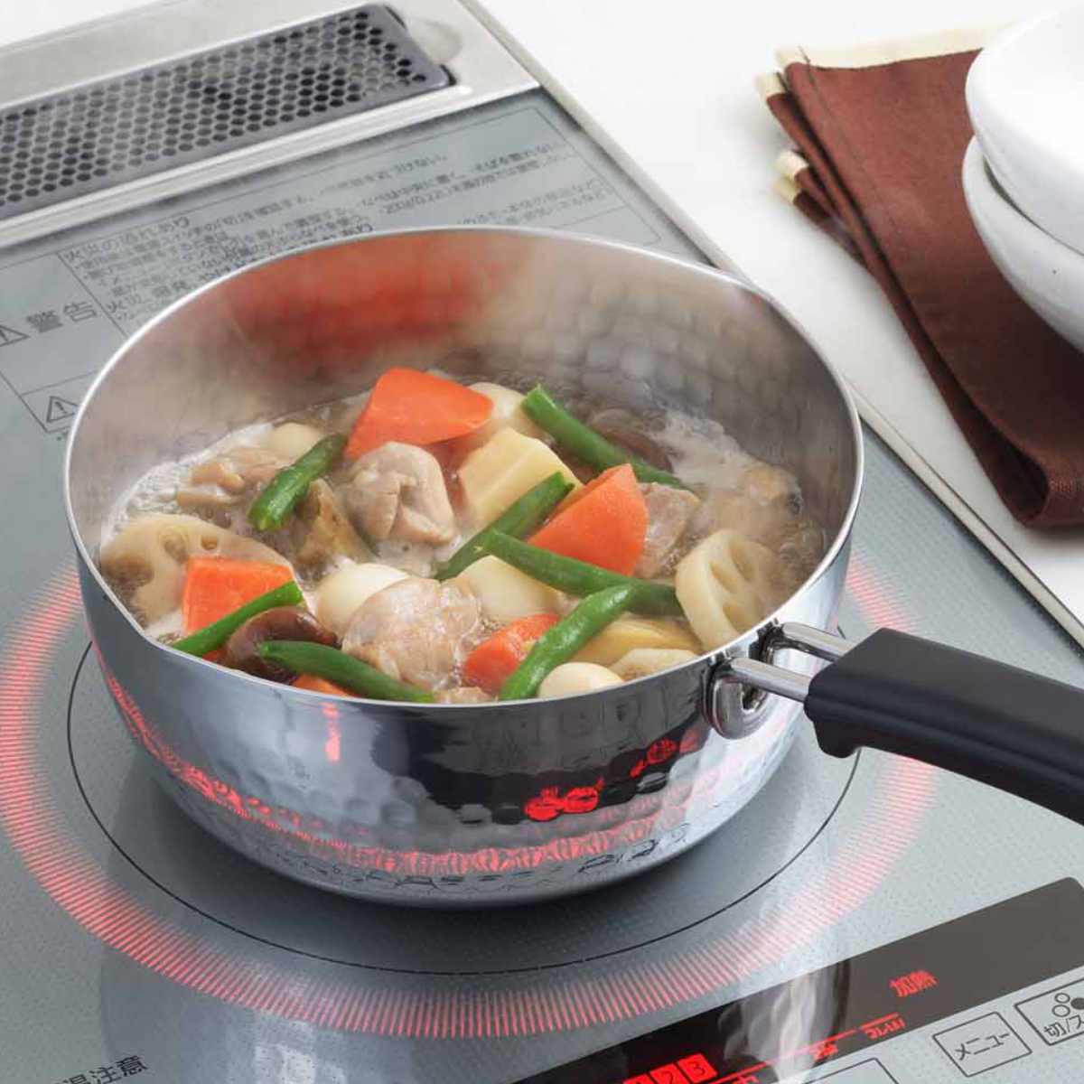 ヨシカワ 雪平鍋 18cm IH対応 味壱 ステンレス 日本製 （ ガス火 IH